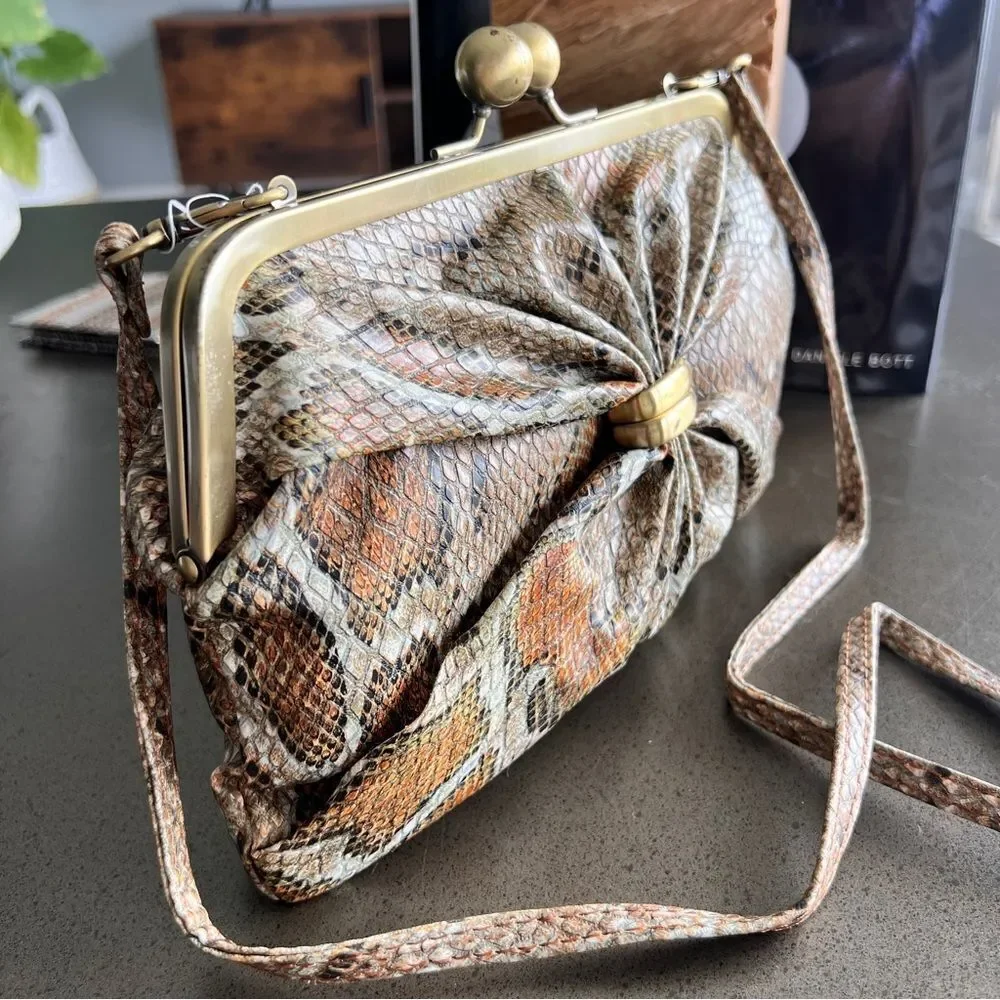 Jessica Simpson Faux Snakeskin Clutch Bag with Strap